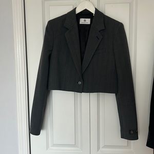 Babaton Arbus cropped herringbone blazer